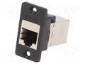 Coupler; Slim; Cat: 5e; shielded; 8p8c; RJ45 socket,both sides CLIFF CP30620S
