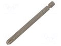 Screwdriver bit; Phillips; PH3; 1/4"; Overall len: 90mm WIHA WIHA.04127
