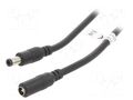 Cable; DC 5,5/2,5 plug,DC 5,5/2,5 socket; black; 3m; Shape: round Goobay GOOBAY-71401