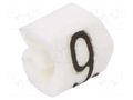 Markers; Marking: 9; 1.3÷3mm; PVC; white; -30÷80°C; leaded; CLI C WEIDMÜLLER WM-0252111530