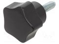 Knob; Ø: 25mm; Ext.thread: M5; 16mm; H: 21mm; duroplast PF; VC.192-P ELESA+GANTER VC.192/25P-M5X16