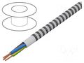 Wire; H03VV-F,OMY; 3G0.75mm2; round; stranded; Cu; PVC; textile ESPE OP-AC-3G0.75-BK/WH