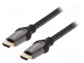Cable; HDMI plug,both sides; PVC; textile; HDMI 2.0; 3m; black VENTION VAA-B05-B300