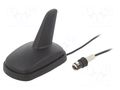 Antenna; automotive,SHARK; AM,FM; SNAP male; black; 12VDC; RG174 4CARMEDIA ANT.S17