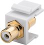 Keystone Cinch/RCA Module, white - 16.2 mm width, 2 RCA female, white, gold-plated 79676