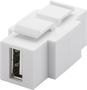 Keystone USB Module, Equipped for Two-Way Installation, white - 16.9 mm width, USB 2.0 female (type A) 79930