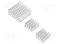 Heatsink: extruded; grilled; Raspberry Pi; silver; anodized; glued  RPI-01597