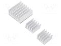 Heatsink: extruded; grilled; Raspberry Pi; silver; anodized; glued  RPI-01597