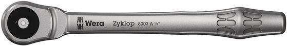 8003 A Zyklop Metal Ratchet with push-through square and 1/4" drive, 1/4"x141, Wera 05004003001