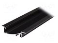 Profiles for LED modules; black; L: 2m; FLAT8; aluminium; recessed TOPMET TOP-FLAT8/BK-2M