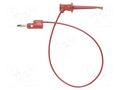Test lead; 60VDC; 30VAC; 5A; clip-on hook probe,banana plug 4mm POMONA POM-3782-12-2