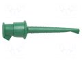 Clip-on probe; hook type; 5A; 60VDC; green; 2.29mm; 30VAC; 10pcs. POMONA POM-3925-5