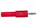 Connector: 2mm banana; adapter; 36A; 70VDC; red; plug-in; 4mm POMONA POM-72914-2