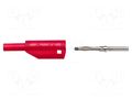 Connector: 2mm banana; plug; 10A; 600V; red; nickel plated; plug-in POMONA POM-72925-2