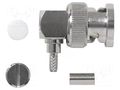 Connector: BNC; soldered,crimped; male; 50Ω; angled 90° POMONA POM-73042
