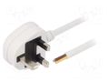 Cable; 3x1mm2; BS 1363 (G) plug,wires; PVC; 5m; white; 13A LIAN DUNG S23-3/10/5WH