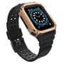 Protect Strap Band Wristband with Case for Apple Watch 9 / 8 / 7 / 6 / 5 / 4 / 3 / 2 / SE / SE2 (41 / 40 / 38mm) Case Armored Cover for Watch Black / Rose Gold, Hurtel 5907769311970 5907769311970