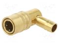 Quick connection coupling; angled 90°; max.15bar; brass; D: 13mm PNEUMAT S09D-WO13-90
