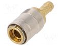 Quick connection coupling; straight; max.15bar; brass; Seal: FPM PNEUMAT S09D-WO10