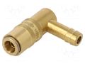 Quick connection coupling; angled 90°; max.10bar; brass; D: 10mm PNEUMAT S06H-WO10-90