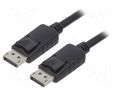 Cable; DisplayPort plug,both sides; DisplayPort 1.2; 1.5m; black QOLTEC QOLTEC-50372