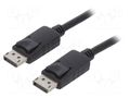 Cable; DisplayPort plug,both sides; 0.5m; black; DisplayPort 1.2 QOLTEC QOLTEC-50370