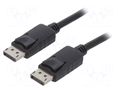 Cable; DisplayPort plug,both sides; DisplayPort 1.2; 0.5m; black QOLTEC QOLTEC-50370