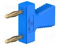 Connector: 2mm banana; stackable safety shunt; blue; 10A; 30.4mm STÄUBLI KS2-12L/A-23