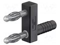 Connector: 4mm banana; stackable safety shunt; 32A; black; 43mm STÄUBLI KS4-14LA/N-21
