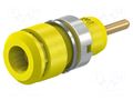 Connector: 2mm banana; socket; 10A; 29mm; yellow; on panel STÄUBLI SLB2-R-24