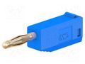 Connector: 2mm banana; plug; 10A; 30VAC; 60VDC; blue; gold-plated STÄUBLI SLS205-23