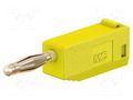 Connector: 2mm banana; plug; 10A; 30VAC; 60VDC; yellow; gold-plated STÄUBLI SLS205-24