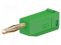 Connector: 2mm banana; plug; 10A; 30VAC; 60VDC; green; gold-plated STÄUBLI SLS205-25