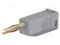 Connector: 2mm banana; plug; 10A; 30VAC; 60VDC; grey; gold-plated STÄUBLI SLS205-28