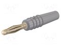 Connector: 2mm banana; plug; 10A; 30VAC; 60VDC; grey; gold-plated STÄUBLI SLS205-L-28
