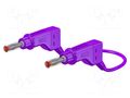 Test lead; 32A; banana plug 4mm,both sides; Urated: 600V; violet STÄUBLI XZG425/SIL-05026