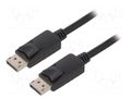 Cable; DisplayPort plug,both sides; DisplayPort 1.2; 3m; black QOLTEC QOLTEC-50374