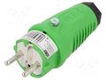 Connector: AC supply; male; plug; 2P+PE; 250VAC; 16A; Colour: green PCE 0521-US