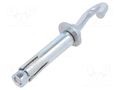 Hook; angular,with a anchor; steel; zinc; Thread len: 56mm DROMET D-ZHR.6.80