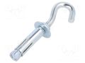 Hook; angular,with a anchor; steel; zinc; Thread len: 60mm DROMET D-ZHR.8100
