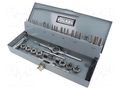 Kit: taps; Kind of holder: hand; metal case; 31pcs. VÖLKEL VOLKEL-49501