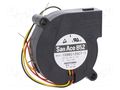 Fan: DC; blower; 12VDC; Ø52x15mm; 7.5m3/h; 43dBA; ball; 6200rpm SANYO DENKI 109BC12GC7-1