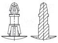Assembly stud; polyamide 66; L: 8mm; latch/latch; natural; UL94V-2 DREMEC DR8G820V41225