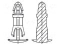 Assembly stud; polyamide 66; L: 6mm; latch/latch; natural; UL94V-2 DREMEC DR8G820V41249