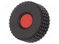 Knob; Ø: 50mm; H: 33mm; technopolymer PP; Ømount.hole: 8mm; Cap: red ELESA+GANTER MBT.50B-8-C6