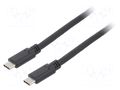 Cable; USB 3.2; USB C plug,both sides; 1m; black; 4K; 5Gbps; 60W GOOBAY USB.C-PD60-1.0BK
