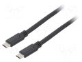 Cable; USB 3.2; USB C plug,both sides; 1m; black; Support: 4K; 60W Goobay USB.C-PD60-1.0BK