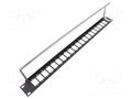 Mounting adapter; patch panel; rack; screw; 29mm; Height: 1U; SLIM CLIFF CP30161
