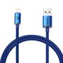 Baseus Crystal Shine Series cable USB cable for fast charging and data transfer USB Type A - Lightning 2.4A 1.2m blue (CAJY000003), Baseus 6932172602697