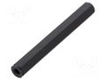 Screwed spacer sleeve; hexagonal; polyamide; M3; L: 50mm; black DREMEC TFF-M3X50/DR185